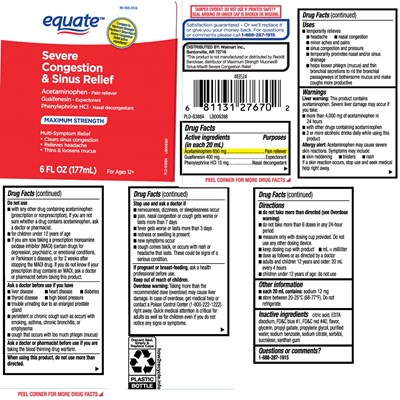 Acetaminophen 650 mg, Guaifenesin 400 mg, Phenylephrine Hci 10 mg (Mucus Relief Sinus Max Severe Congestion Liquid 1)