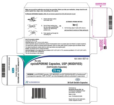 Package Label.principal Display Panel- 25 mg (30's Blister Carton Pack) (Cyclosporine Fig2)