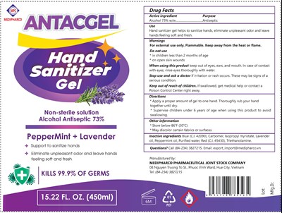 Hand Sanitizer Gel With Peppermint And Lavender (79633 202 45 Min)