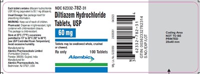 100 tablets - diltiazem 60 mg