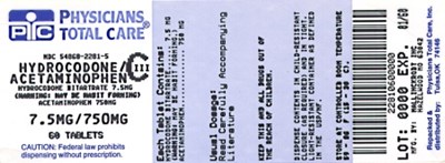Principal Display Panel (7.5 mg/750 mg bottle)
