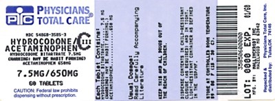 Principal Display Panel (7.5 mg/650 mg bottle)
