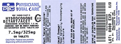 Principal Display Panel (7.5 mg/325 mg bottle)