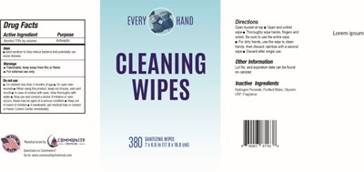 380 Ct Cleaning Wipes (380count Everyhand Cleaning Wipes2 5x9 Bucket)