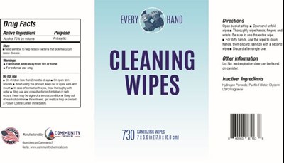 730 Ct Cleaning Wipes (730count Cleaning Wipes 5x9 Bucket)