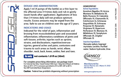 Label - SpeedGel Rx Label 30ml Rev 04 2019