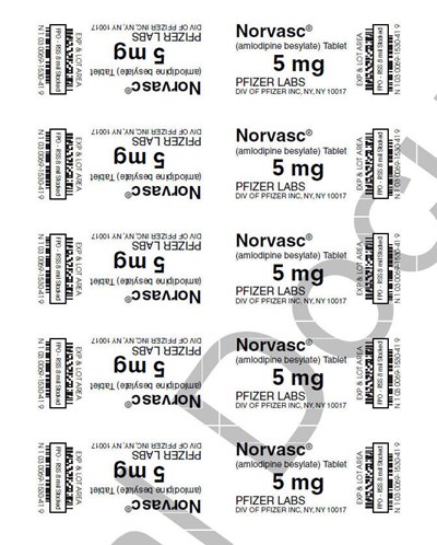 norvasc-07.jpg PRINCIPAL DISPLAY PANEL - 5 mg Blister Pack - norvasc 07