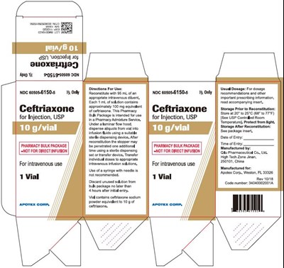 Ceftriaxone 10 G/vial Carton Label (Carton Label 10g)