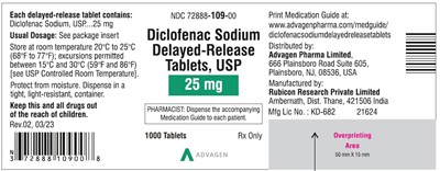 diclofenac-sodium-dr-tablets-usp-25mg-1000s.jpg Diclofenac Sodium DR Tablets 25mg - NDC 72888-109-00 - 1000 Tablets Label - diclofenac sodium dr tablets usp 25mg 1000s