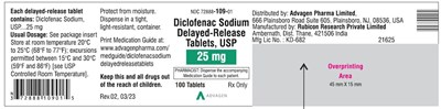diclofenac-sodium-dr-tablets-usp-25mg-100s.jpg Diclofenac Sodium DR Tablets 25mg - NDC 72888-109-01 - 100 Tablets Label - diclofenac sodium dr tablets usp 25mg 100s