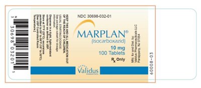 marplan-04.jpg PRINCIPAL DISPLAY PANELNDC 30698-032-01MARPLAN® (isocarboxazid) 10 mg100 TabletsRx Only - marplan 04