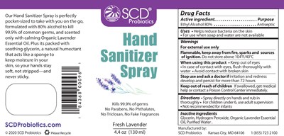4.4 Oz Lavender Hand Sanitizer Label (Hand Sanitizer Lv Draft Xi 080520)