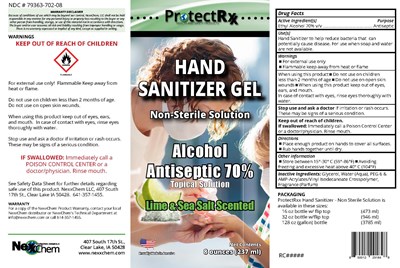 Protectrxx Lbl Gel Limeseasalt Handsanitizer 8oz