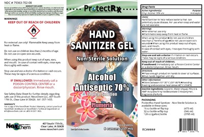 Protectrxx Lbl Gel Plumeria Handsanitizer 8oz