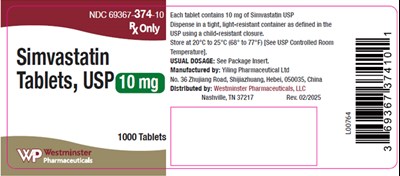 simvastatin-02.jpg PRINCIPAL DISPLAY PANEL - 10 mg Tablet Bottle Label - simvastatin 02