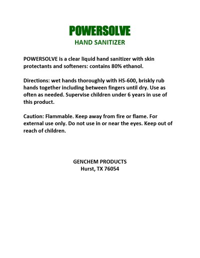 128 mL Label (Powersolve Label1024 1)