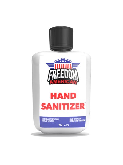 Freedom American 2 Oz Hand Sanitizer Bottle Front Label (2ozhandsanitizerbottlefrontlabel)