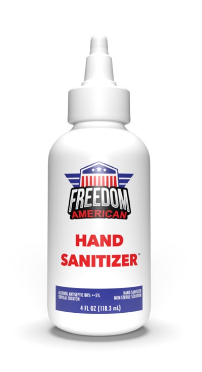 4ozHandSanitizerFrontLabel.jpg Freedom American 4 oz Hand Sanitizer Bottle (Front Label) - 4ozHandSanitizerFrontLabel
