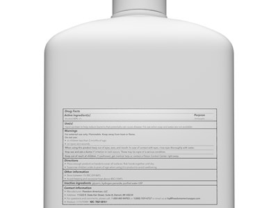 Freedom American 16.9 Oz (500 mL) Hand Sanitizer Bottle Back Label (16ozhandsanitizerbacklabel)