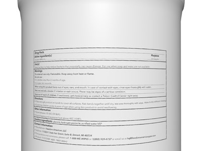 Freedom American 24 Oz Hand Sanitizer Wipes (40 Count) Back Label (24ozhandsanitizerwipesbacklabel)