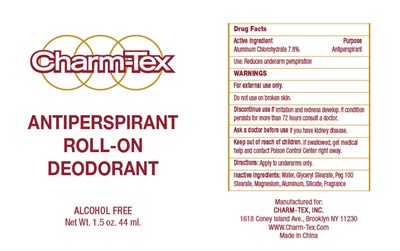 charm-tex-roll-on-01.jpg PRINCIPAL DISPLAY PANEL - 44 ml Applicator Label - charm tex roll on 01