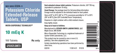 potassium-01.jpg PRINCIPAL DISPLAY PANEL - 10 mEq K Tablet Bottle Label - potassium 01