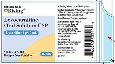 Levocarnitine Label