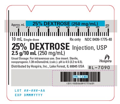 dextrose-03.jpg PRINICIPAL DISPLAY PANEL - 10 mL Syringe Label - dextrose 03