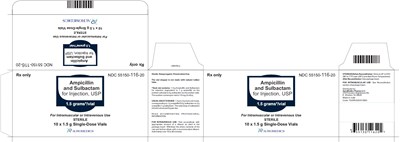 ampisulbactam-fig2.jpg PACKAGE LABEL-PRINCIPAL DISPLAY PANEL - 1.5 grams/vial - Container-Carton (10 vials) - ampisulbactam fig2