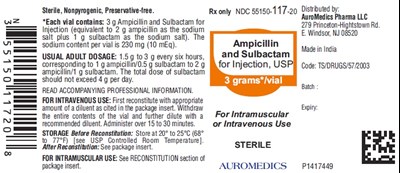 ampisulbactam-fig3.jpg PACKAGE LABEL-PRINCIPAL DISPLAY PANEL - 3 grams/vial - Container Label - ampisulbactam fig3