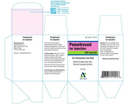 Pemetrexed For Injection, 500mg/vial- Carton Label (E6c9e0de 4141 4daf 9bab 31d6c394a168 13)