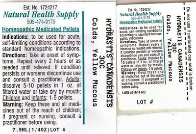 Colds Yellow Mucous Label (Nhs Cold Yellow Mucous)