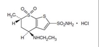 The Structural Formula For Dorzolamide Hydrochloride, Usp Has A Molecular Weight Of 360.91. It Is A White To Off-white, Crystalline Powder, Which Is Soluble In Water And Slightly Soluble In Methanol And Ethanol. (Dorzolamide HCl And Timolol 2)
