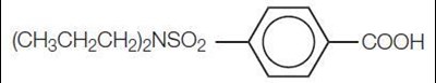Structural formula of probenecid - image 1