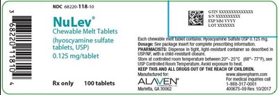 image-01.jpg NuLev Chewable Melt Tablets 0.125 mg/tablet Bottle Label - image 01
