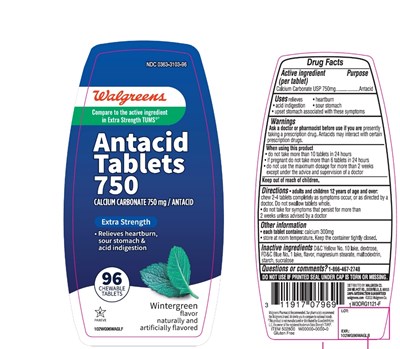 image-01.jpg Walgreens Antacid Tablets 750 Extra Strength Wintergreen 96 Chewable Tablets - image 01