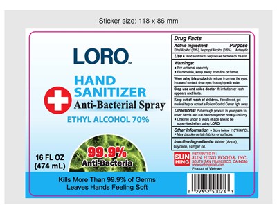 474ml (Loro Hand Sanitizer Spray 16 Fl Oz)