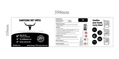 80 Sanitizing Wet Wipes Label (Label)