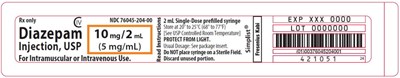 Package Label (PRINCIPAL DISPLAY – Diazepam Injection, USP 2 mL Print Mat Label)