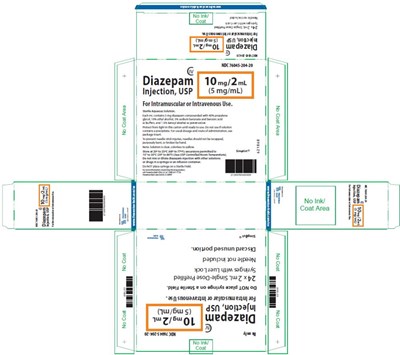 Package Label (PRINCIPAL DISPLAY – Diazepam Injection, USP 2 mL Shelf Carton)
