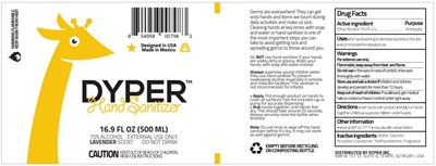 DYPER_label.jpg DYPER Hand Sanitizer - DYPER label