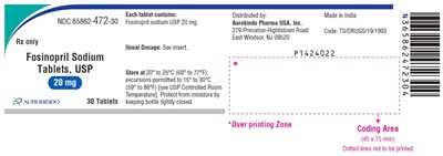 fosinopril-fig2.jpg PACKAGE LABEL-PRINCIPAL DISPLAY PANEL - 20 mg (30 Tablet Bottle) - fosinopril fig2