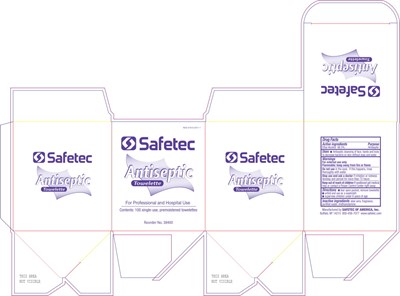 saf0t-0001-01.jpg Principal Display Panel - Safetec Antiseptic Towelette Carton Label - saf0t 0001 01