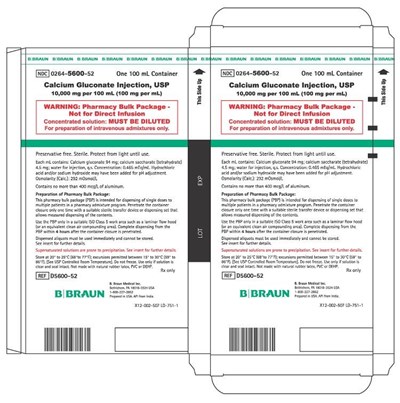 D5600-52 Folding Carton (Calcium Gluconate In Pab 7)