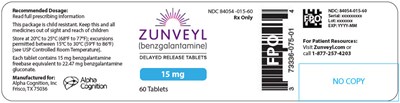 PRINCIPAL DISPLAY PANEL - 15 mg Tablet Bottle Label - zunveyl 16
