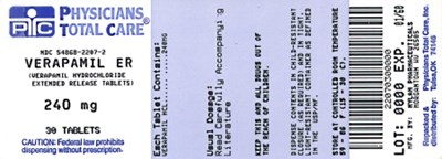 2207.jpg Verapamil Hydrochloride Extended-Release Tablets 240 mg Bottles - 2207