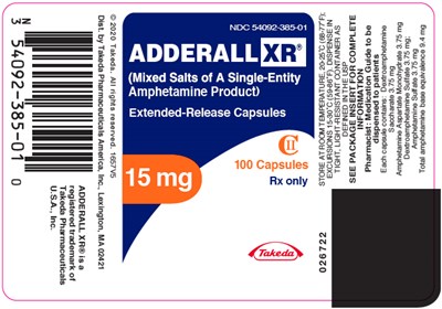adderall-xr-04.jpg PRINCIPAL DISPLAY PANEL - 15 mg Capsule Bottle Label - adderall xr 04