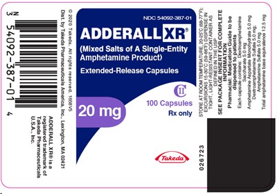 adderall-xr-05.jpg PRINCIPAL DISPLAY PANEL - 20 mg Capsule Bottle Label - adderall xr 05