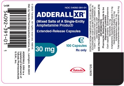 adderall-xr-07.jpg PRINCIPAL DISPLAY PANEL - 30 mg Capsule Bottle Label - adderall xr 07