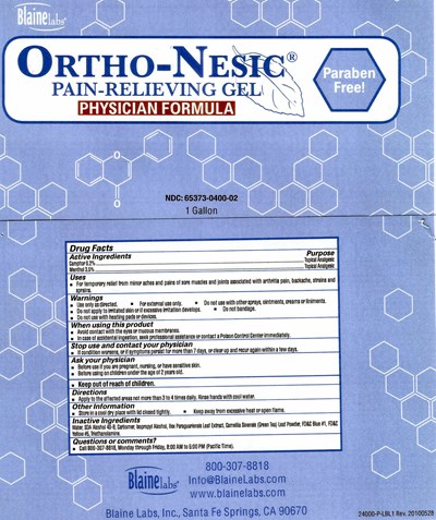 1 Gallon Label - blaine o n paraben free 1gal